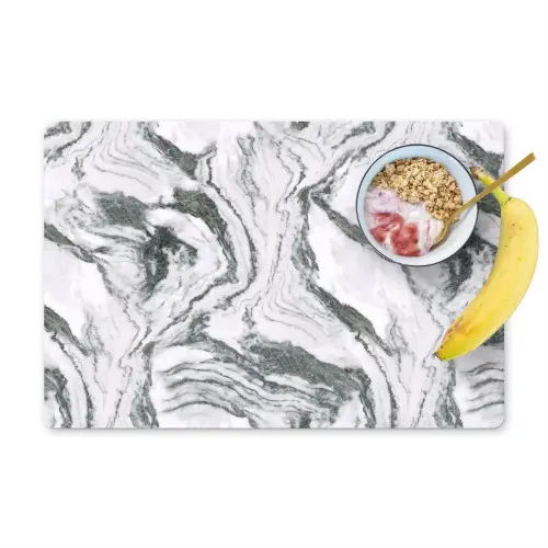 Wit - Marmer - Golvend - Grafiet Placemat vinyl groot 368 -zzzproduct_Kitchenyeah-website