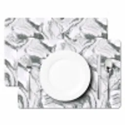 Wit - Marmer - Golvend - Grafiet Placemat vinyl groot 368 -zzsfeer2_Kitchenyeah-website