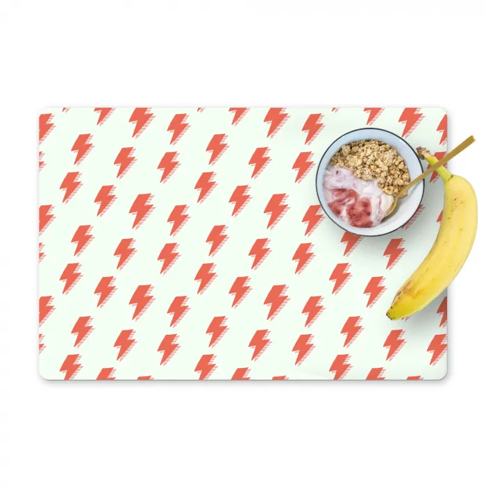 Wit - Rode - Bliksem Placemat vinyl groot 368 -zzzproduct_Kitchenyeah-website