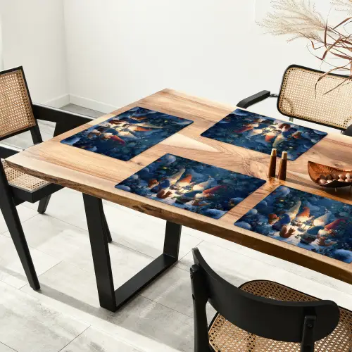 Winter - Gnooms - Eekhoorns - Meerkleurig Placemat vinyl groot -zzsfeer4_Kitchenyeah-website