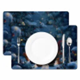 Winter - Gnooms - Eekhoorns - Meerkleurig Placemat vinyl groot -zzsfeer2_Kitchenyeah-website
