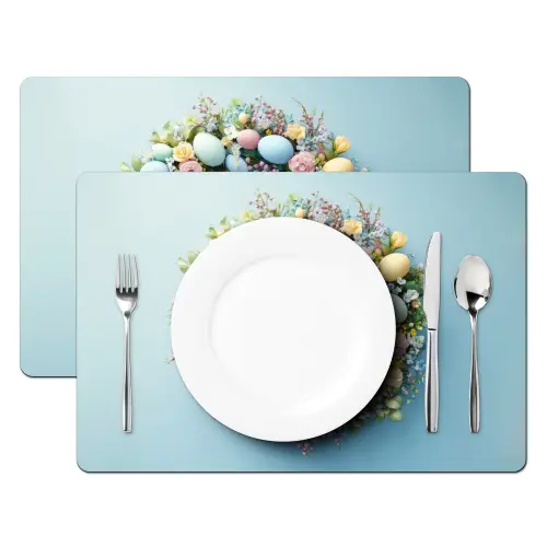 Krans - Eieren - Bloemen Placemat vinyl groot -zzsfeer2_Kitchenyeah-website