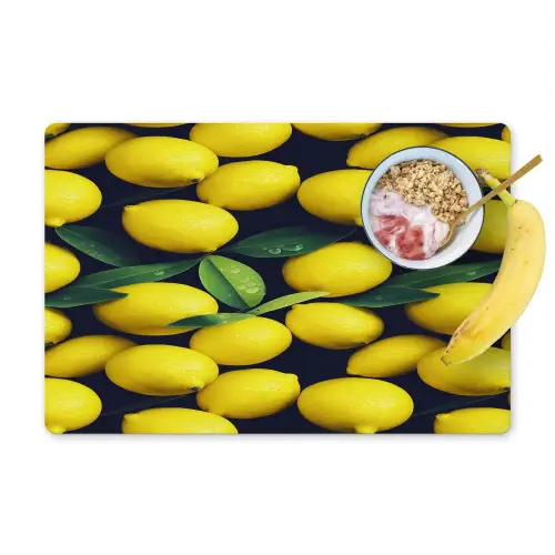 Gele - Citroenen - Druppels - Fruit Placemat vinyl groot 368 -zzzproduct_Kitchenyeah-website