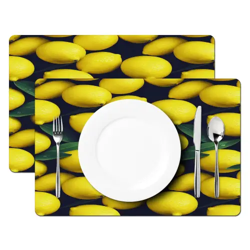 Gele - Citroenen - Druppels - Fruit Placemat vinyl groot 368 -zzsfeer2_Kitchenyeah-website