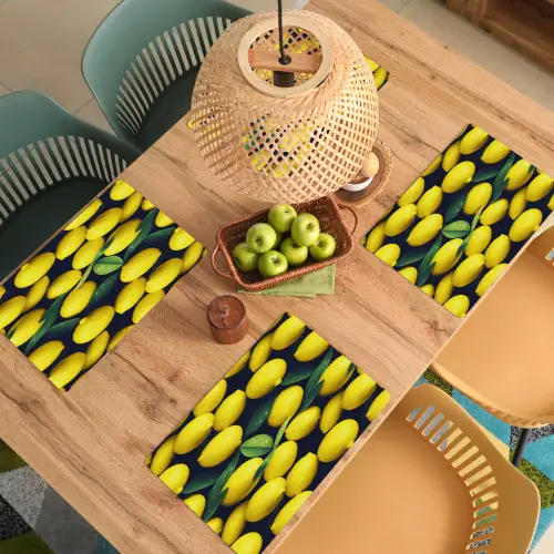 Gele - Citroenen - Druppels - Fruit Placemat vinyl groot 368 -zzsfeer5_Kitchenyeah-website
