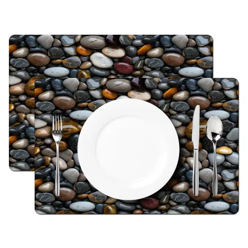 Geel - Kiezels - Glad Placemat vinyl groot 368 -zzsfeer2_Kitchenyeah-website
