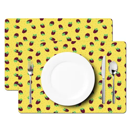 Geel - Frambozen - Patroon Placemat vinyl groot 368 -zzsfeer2_Kitchenyeah-website