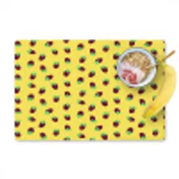 Geel - Frambozen - Patroon Placemat vinyl groot 368 -zzzproduct_Kitchenyeah-website