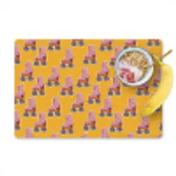Geel - Rolschaatsen - Patroon Placemat vinyl groot 368 -zzzproduct_Kitchenyeah-website