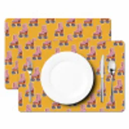 Geel - Rolschaatsen - Patroon Placemat vinyl groot 368 -zzsfeer2_Kitchenyeah-website