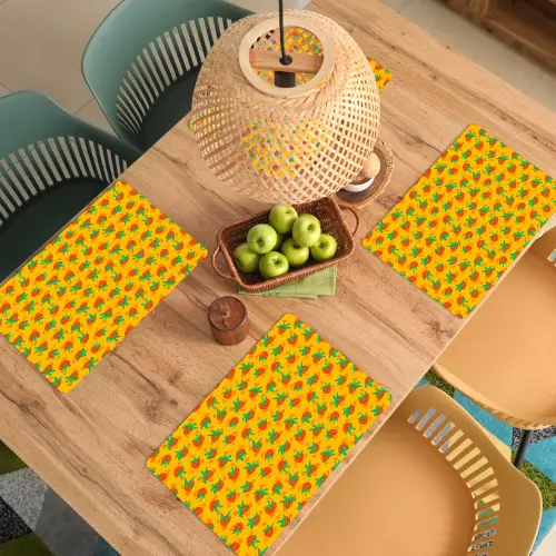 Geel - Aardbeien - Effect Placemat vinyl groot 368 -zzsfeer5_Kitchenyeah-website