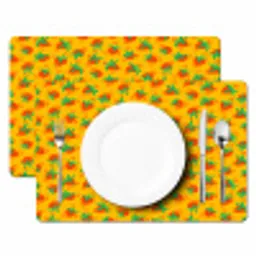 Geel - Aardbeien - Effect Placemat vinyl groot 368 -zzsfeer2_Kitchenyeah-website