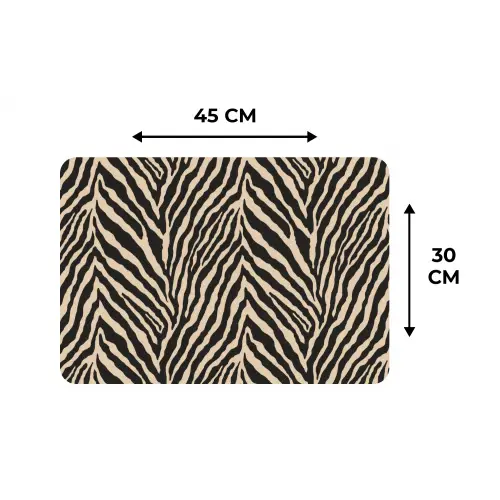 Zebra - Klassiek - Zwart Placemat vinyl groot 368 -specs