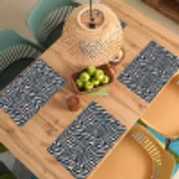 Zebra - Patroon - Blauw - Beige Placemat vinyl groot 368 -zzsfeer5_Kitchenyeah-website