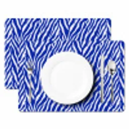 Zebra - Patroon - Kobalt - Blauw Placemat vinyl groot 368 -zzsfeer2_Kitchenyeah-website