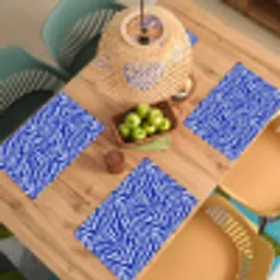 Zebra - Patroon - Kobalt - Blauw Placemat vinyl groot 368 -zzsfeer5_Kitchenyeah-website