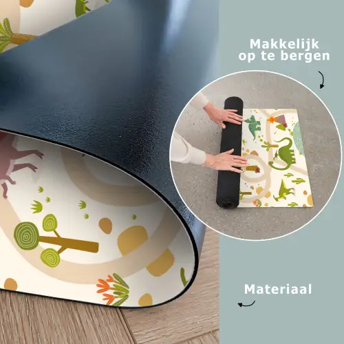 Dino - Groen - Natuur - Kinderen - Design Speelmat klein -sfeer5