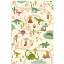 Dino - Groen - Natuur - Kinderen - Design Speelmat klein -3d