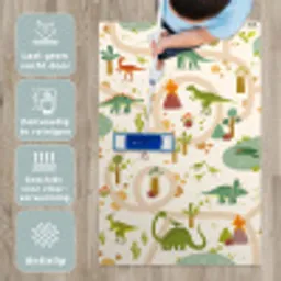 Dino - Groen - Natuur - Kinderen - Design Speelmat klein -sfeer3