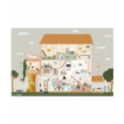 Poppenhuis - Kinderen - Meubels - Design - Bruin Speelmat klein -3d