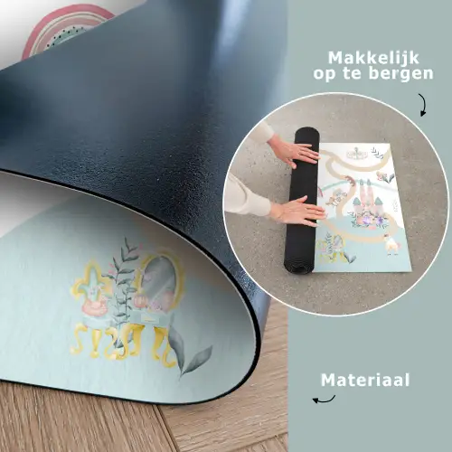 Prinses - Kasteel - Bloemen - Eenhoorn - Meisjes Speelmat klein -sfeer5