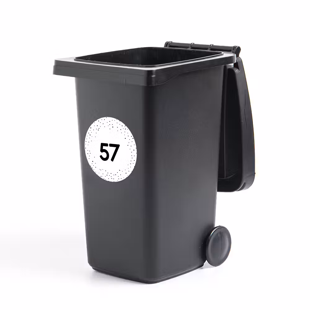 Round House Number Container Sticker