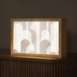 Abstracte bogen - Modern - Beige Light Box met kabel (Tafellamp) klein -z3d_website