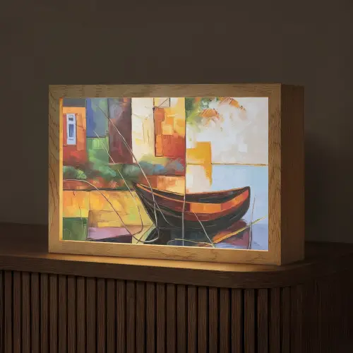 Abstract - Kunst - Boot - Kleuren Light Box met kabel (Tafellamp) klein -z3d_website