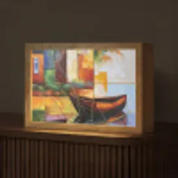Abstract - Kunst - Boot - Kleuren Light Box met kabel (Tafellamp) klein -z3d_website