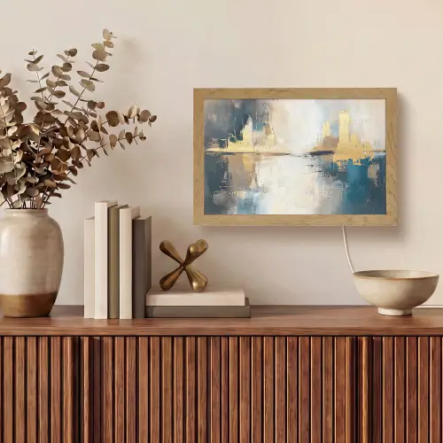 Abstract - Kunst - Goud Light Box met kabel (Tafellamp) klein -sfeer2