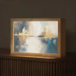 Abstract - Kunst - Goud Light Box met kabel (Tafellamp) klein -z3d_website