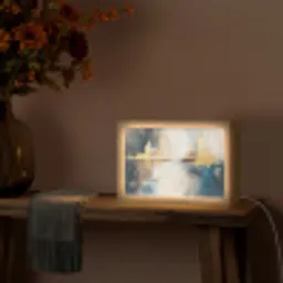 Abstract - Kunst - Goud Light Box met kabel (Tafellamp) klein -sfeer4
