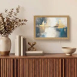 Abstract - Kunst - Goud Light Box met kabel (Tafellamp) klein -sfeer2