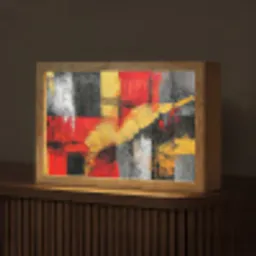 Abstracte kunst - Goud - Zwart Light Box met kabel (Tafellamp) klein -z3d_website