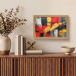 Abstracte kunst - Goud - Zwart Light Box met kabel (Tafellamp) klein -sfeer2