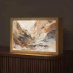 Abstract - Kunst - Verf - Beige - Modern Light Box met kabel (Tafellamp) klein -z3d_website
