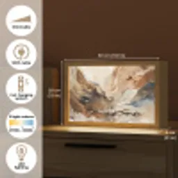 Abstract - Kunst - Verf - Beige - Modern Light Box met kabel (Tafellamp) klein -USP_EN
