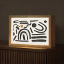 Abstract - Kunst - Vormen - Zwart Light Box met kabel (Tafellamp) klein -z3d_website