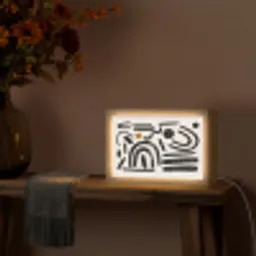 Abstract - Kunst - Vormen - Zwart Light Box met kabel (Tafellamp) klein -sfeer4