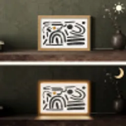 Abstract - Kunst - Vormen - Zwart Light Box met kabel (Tafellamp) klein -sfeer3