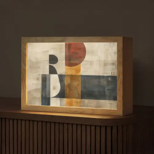 Abstract - Kunst - Vormen - Modern Light Box met kabel (Tafellamp) klein -z3d_website