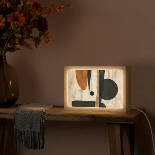 Abstract - Kunst - Vormen - Modern Light Box met kabel (Tafellamp) klein -sfeer4