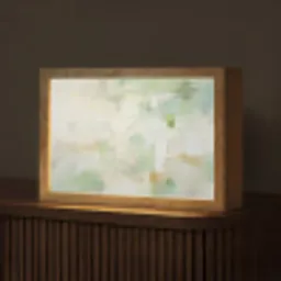 Abstract - Kunst - Wit - Groen - Modern Light Box met kabel (Tafellamp) klein -z3d_website