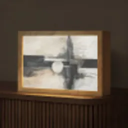 Abstract - Zwart wit - Verf - Modern Light Box met kabel (Tafellamp) klein -z3d_website