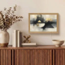 Abstract - Zwart - Verf - Modern Light Box met kabel (Tafellamp) klein -sfeer2