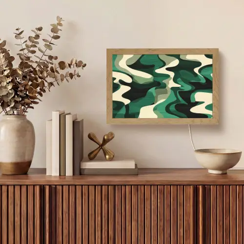 Abstract - Camouflage - Groen Light Box met kabel (Tafellamp) klein -sfeer2
