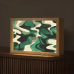 Abstract - Camouflage - Groen Light Box met kabel (Tafellamp) klein -z3d_website