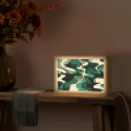 Abstract - Camouflage - Groen Light Box met kabel (Tafellamp) klein -sfeer4