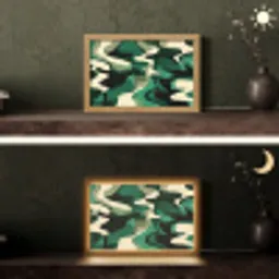 Abstract - Camouflage - Groen Light Box met kabel (Tafellamp) klein -sfeer3