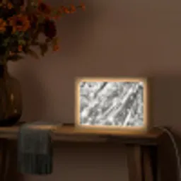 Abstract - Diamant - Luxe - Modern - Zilver Light Box met kabel (Tafellamp) klein -sfeer4